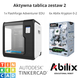 Aktywna tablica 2021 Zestaw 2: Drukarka 3D Flashforge EDU oraz 6 x roboty edukacyjne Abilix