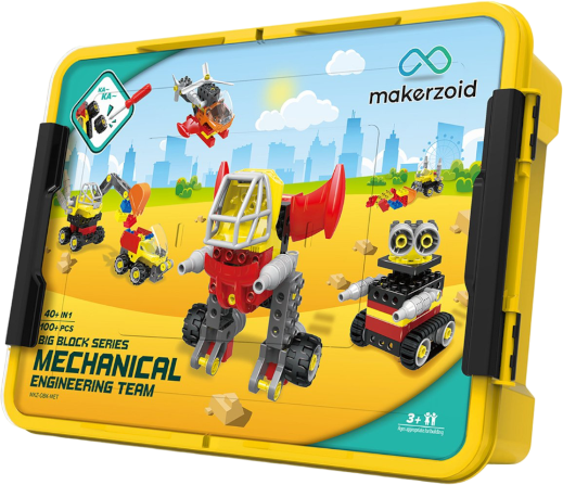 Nowe klocki dla dzieci od 3 lat! Makerzoid BidBuilding Blocks Mechanical. Twoje dziecko wyrosło już ze zwykłych klocków? Czas na pierwszy zestaw małego inżyniera!